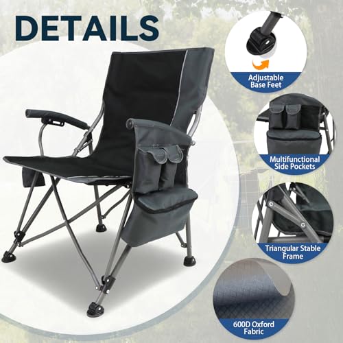 Oversized Steel Blue Folding Camping Chair F775