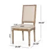 Beige Fabric Upholstered Dining Chairs Set of 2 A264