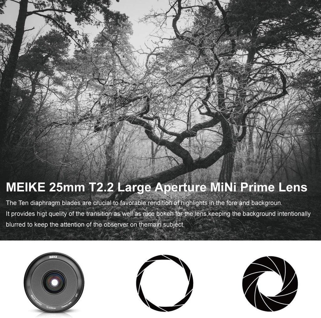 25mm T2.2 Manual Focus Prime Cinema Lens for Micro Four Thirds Mount O7861