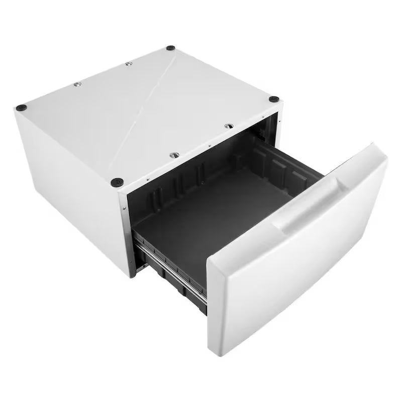 White Laundry Pedestal with Storage Drawer C535