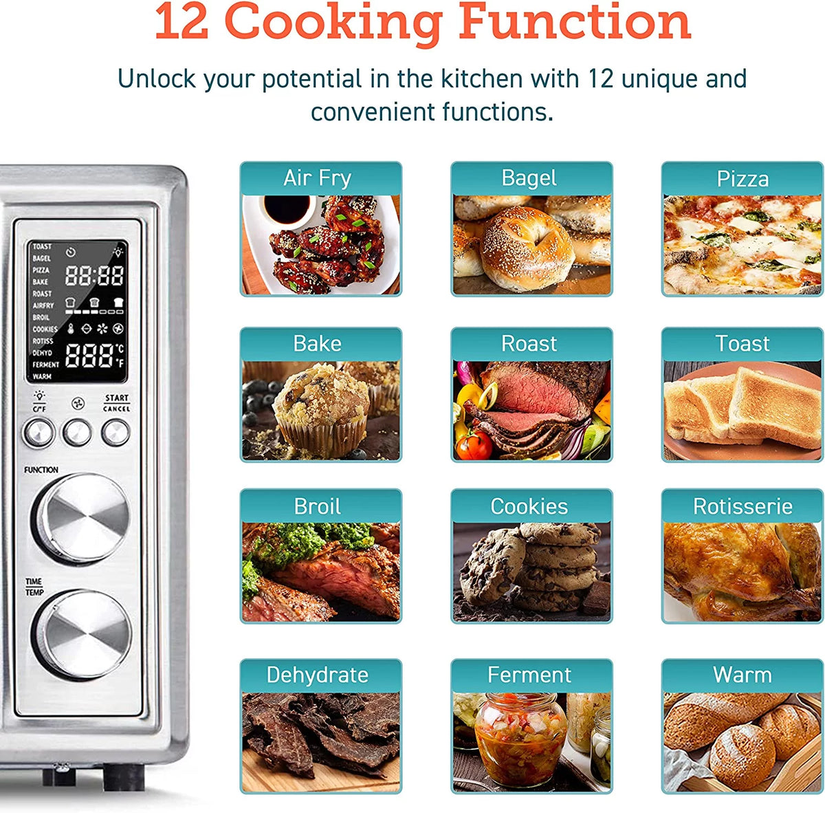 12-in-1 Convection Air Fryer Toaster Oven S1686