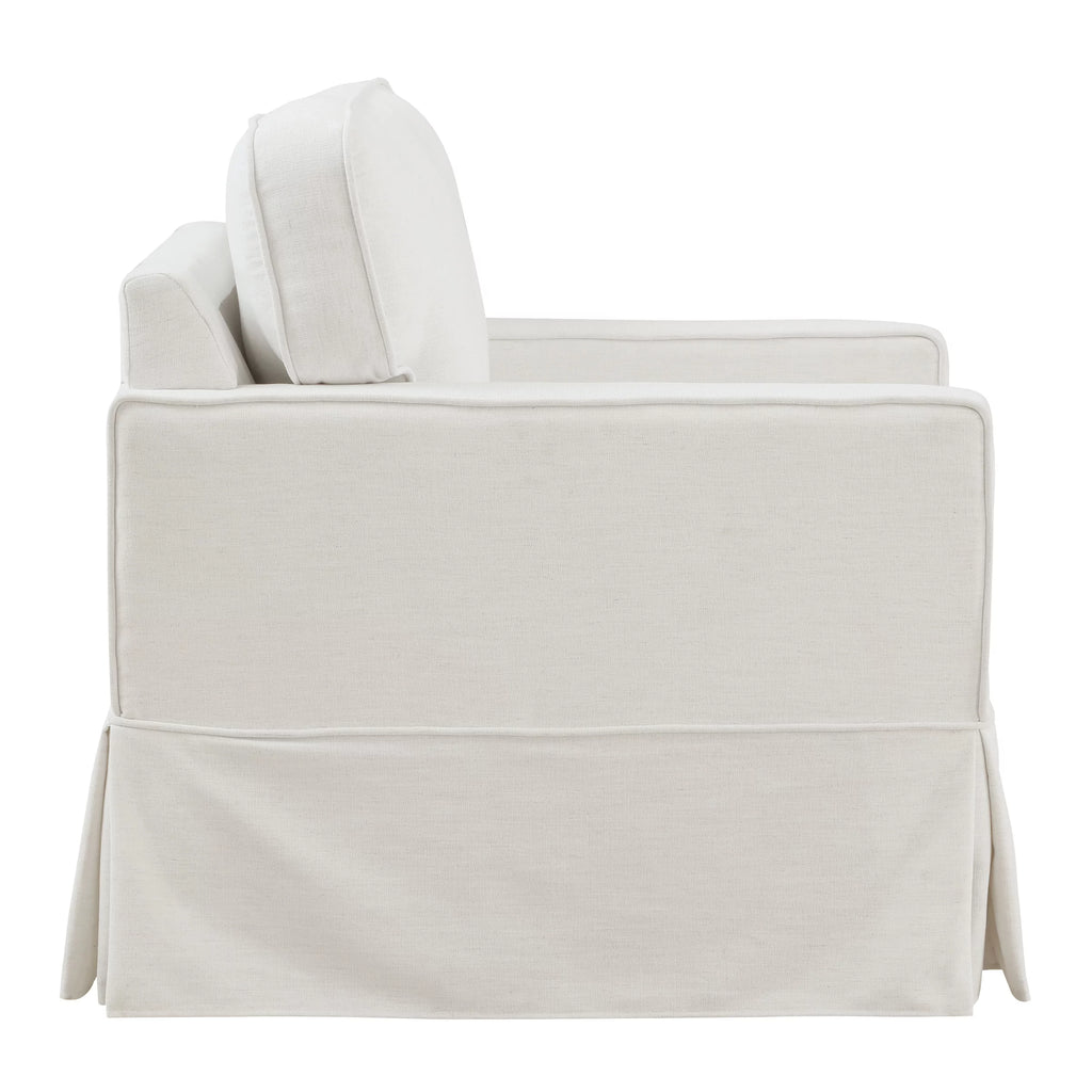 Ivory Fabric Upholstered Armchair R5560
