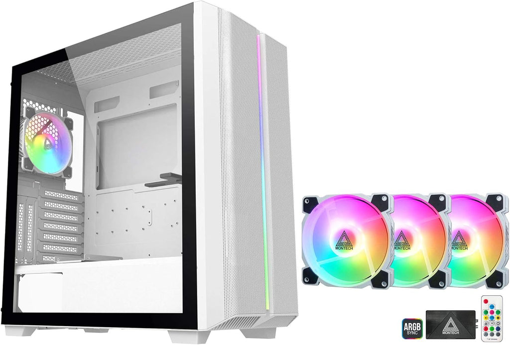 White ARGB Tempered Glass ATX Mid-Tower Gaming Case H907