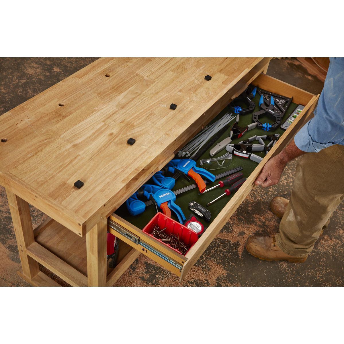 60 in. 3-Drawer Hardwood Workbench P6191