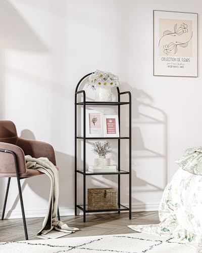6 Tier Tempered Glass Steel Frame Bookcase D3299