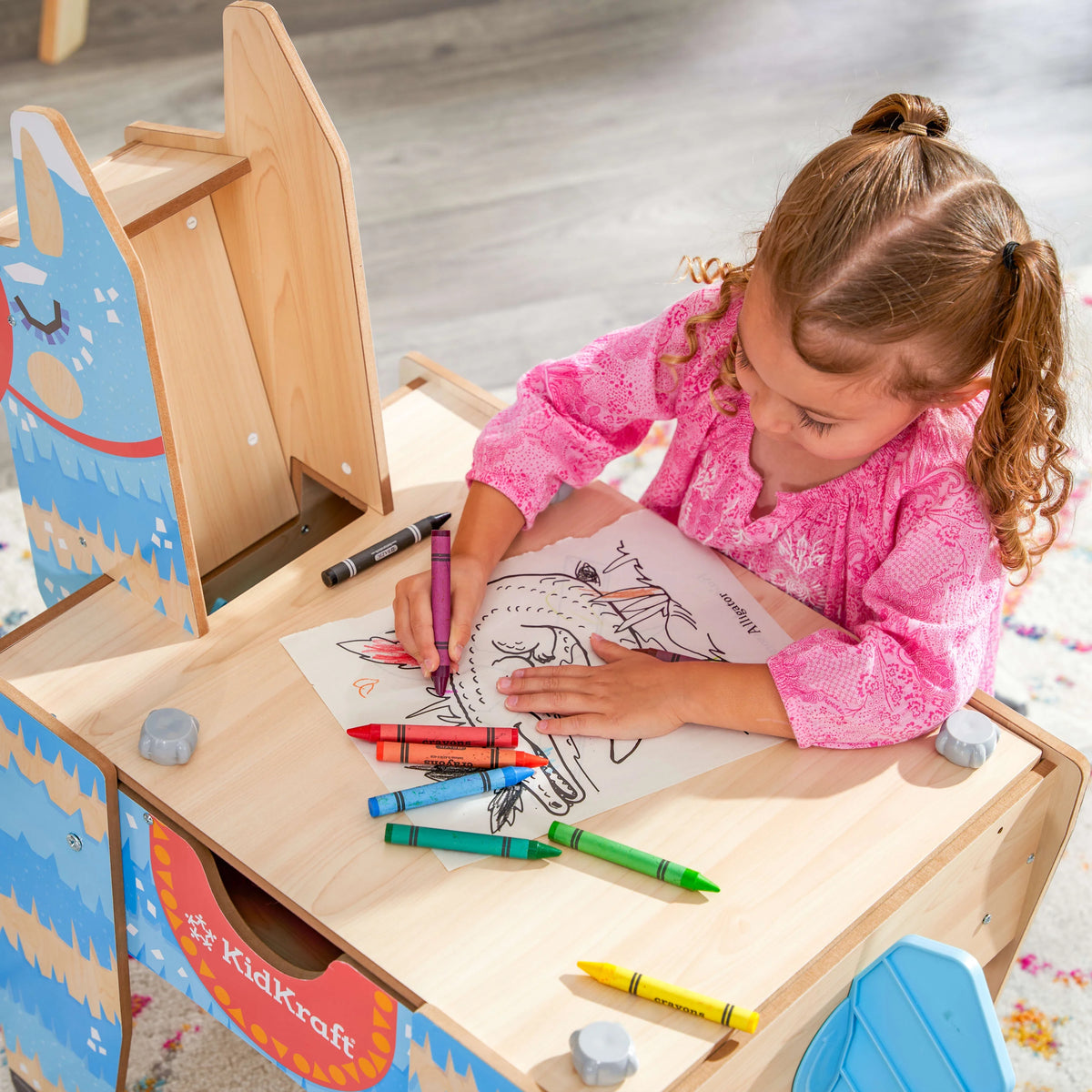 Wooden Table with 50 Blocks G984