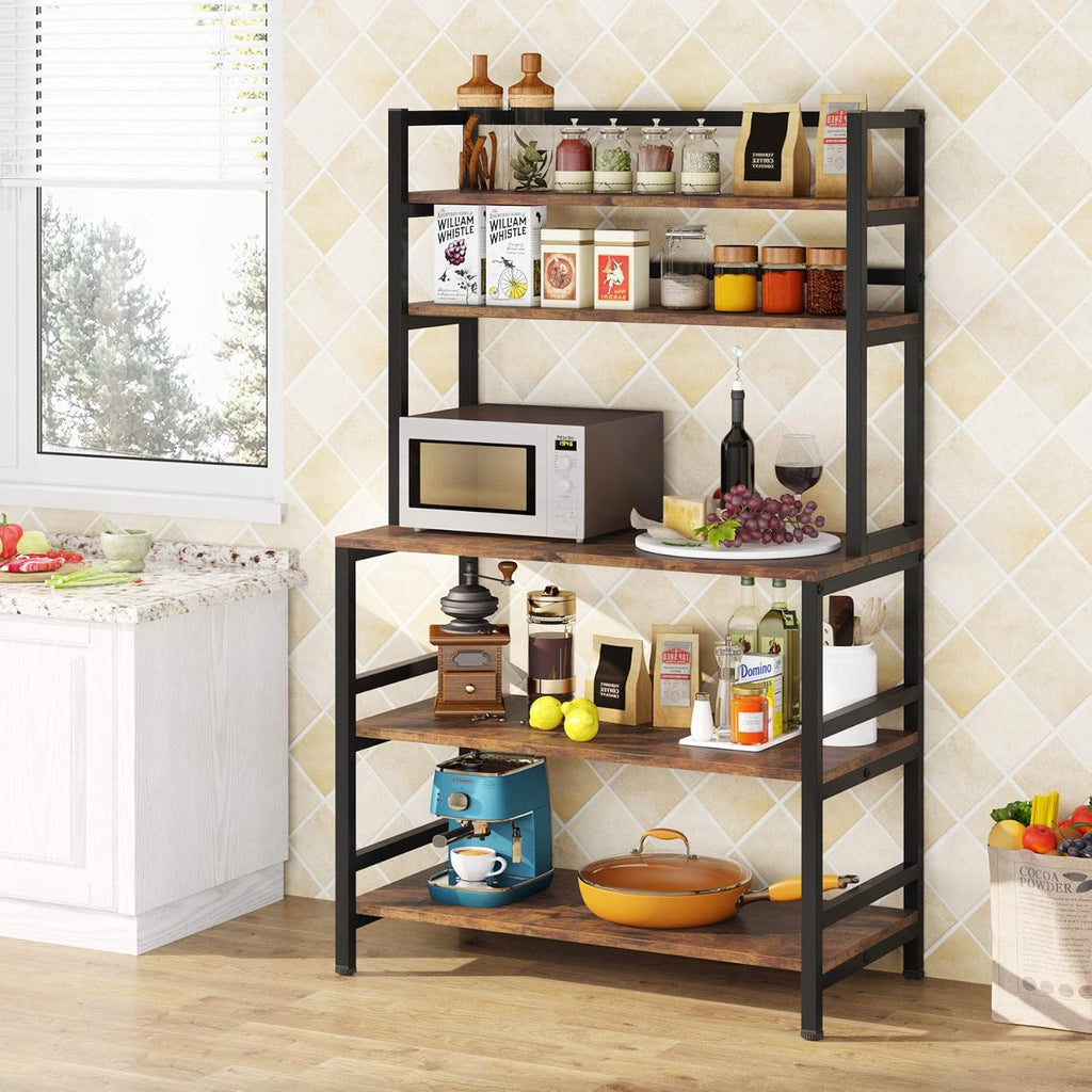 White 5-Tier Kitchen Bakers Rack with Storage W55935