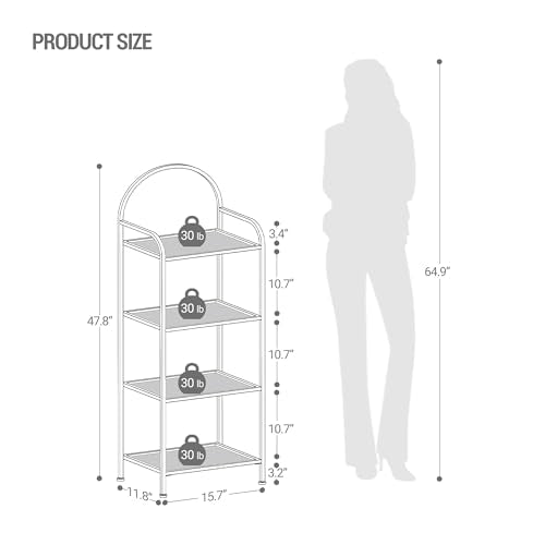 6 Tier Tempered Glass Steel Frame Bookcase D3299