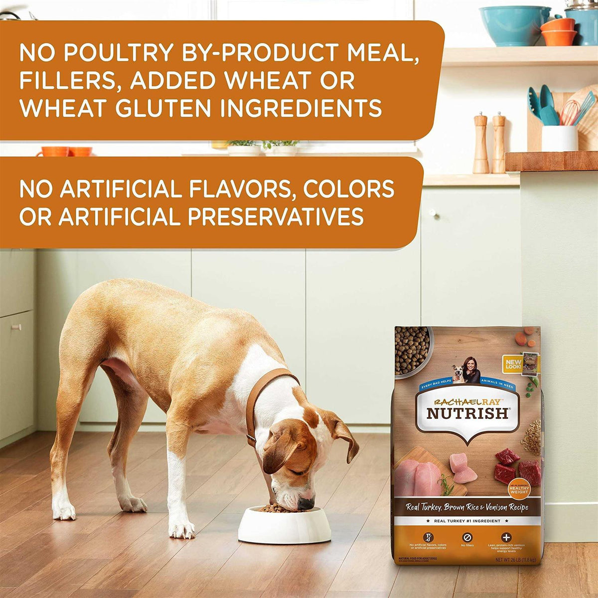 Real Turkey Brown Rice & Venison Recipe Dry Dog Food H583