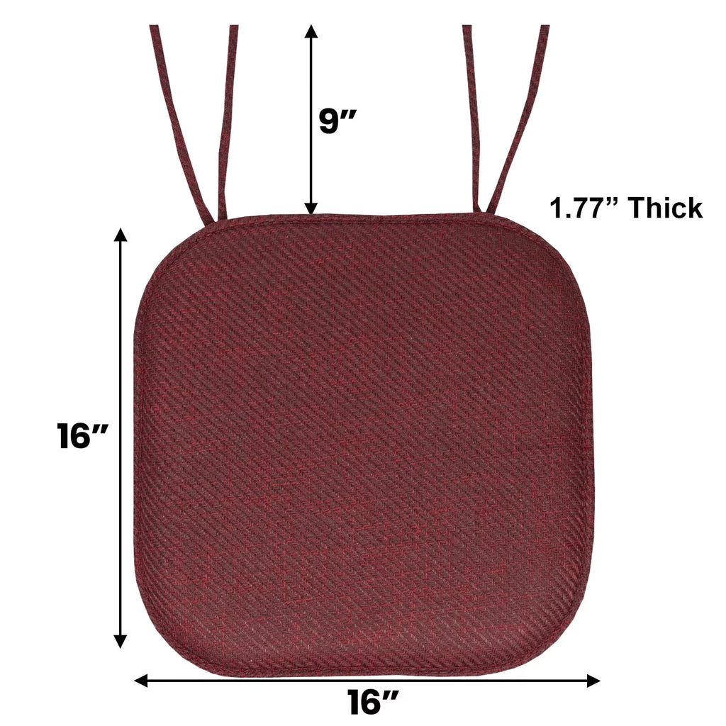 Burgundy Herringbone Memory Foam Chair Pad 6 Pack C754