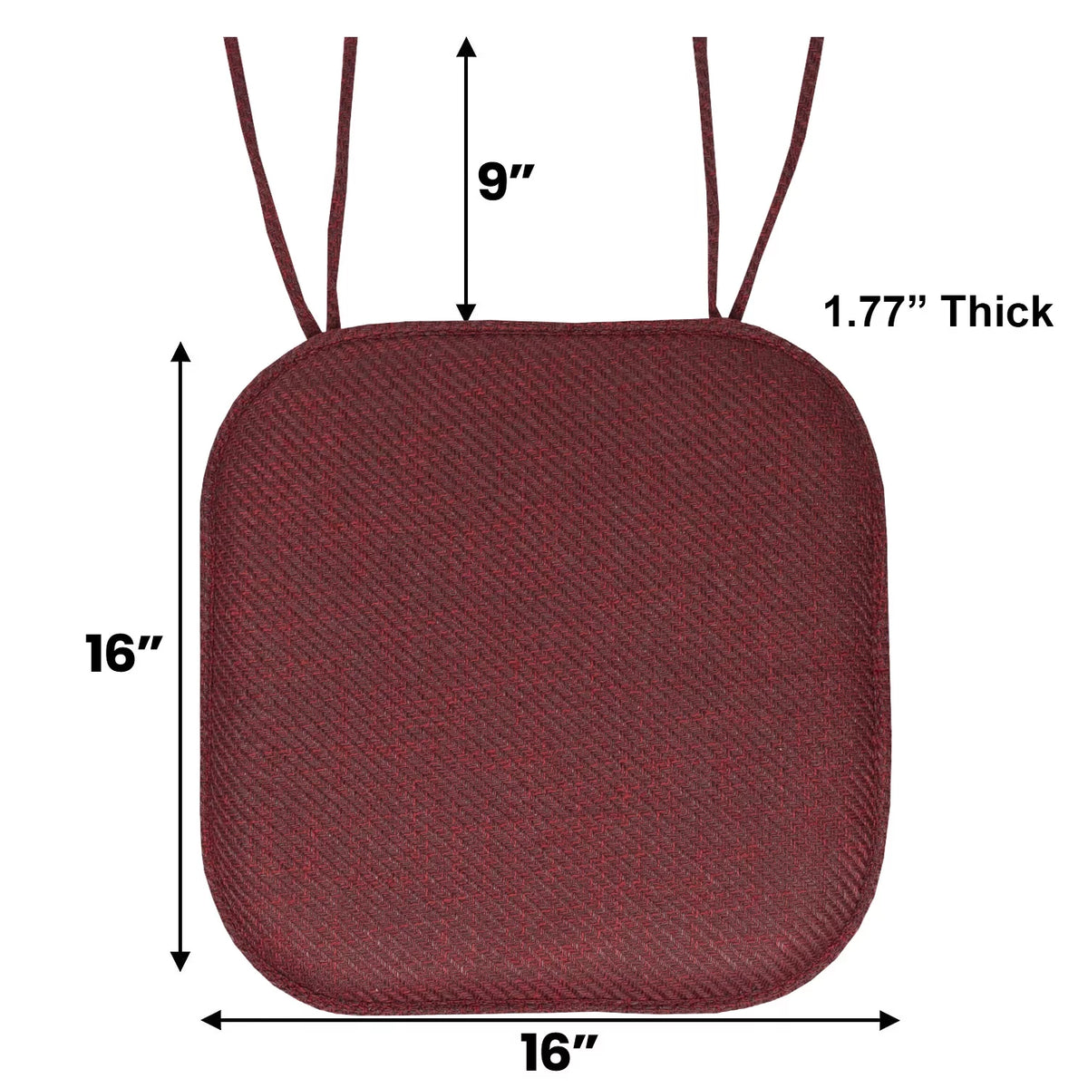 Burgundy Herringbone Memory Foam Chair Pad 6 Pack C754