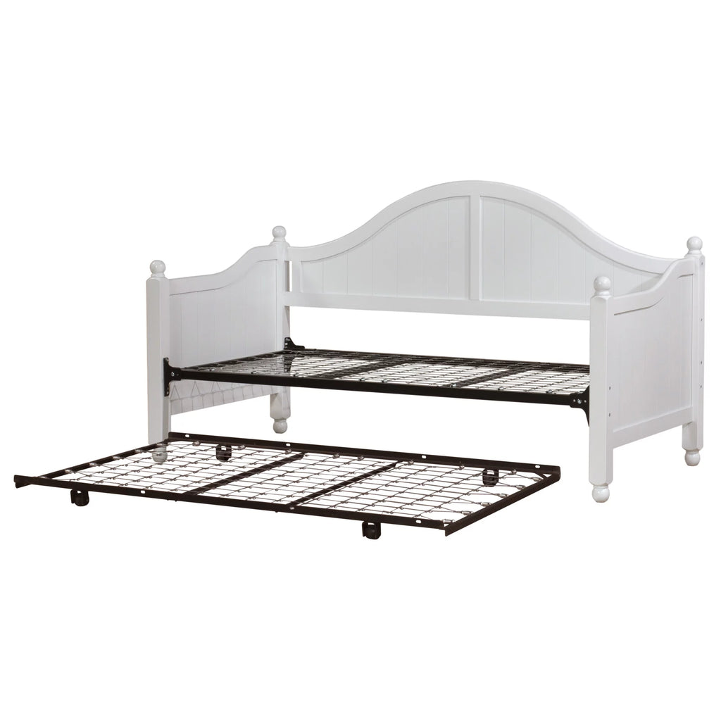 White Wood Twin Daybed with Trundle S997909
