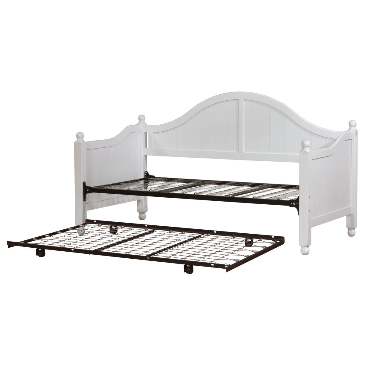 White Wood Twin Daybed with Trundle S997909