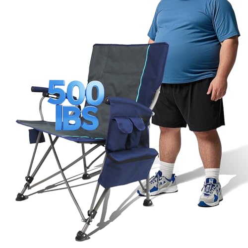 Oversized Steel Blue Folding Camping Chair F775