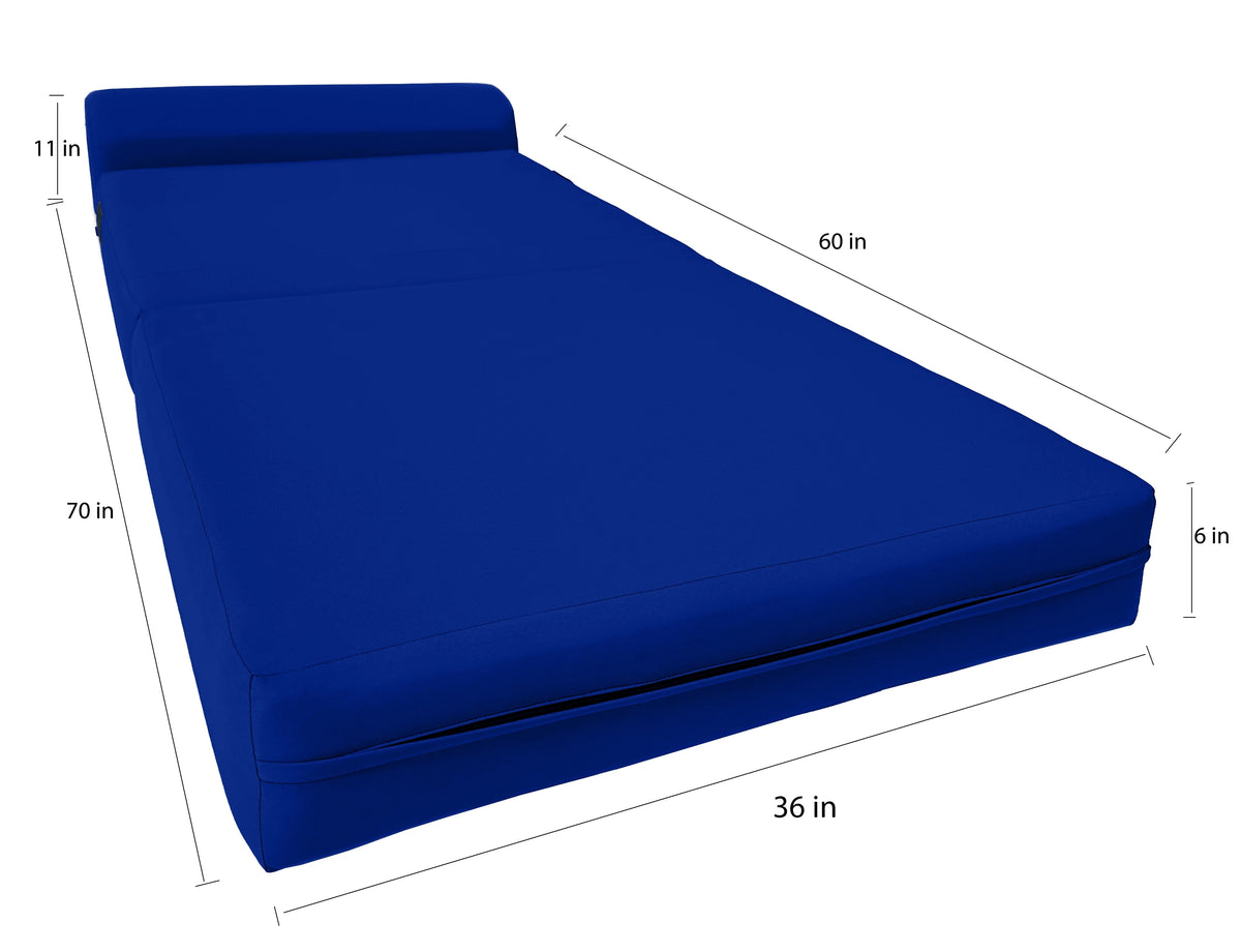 Royal Blue Folding Foam Sleeper Chair F329