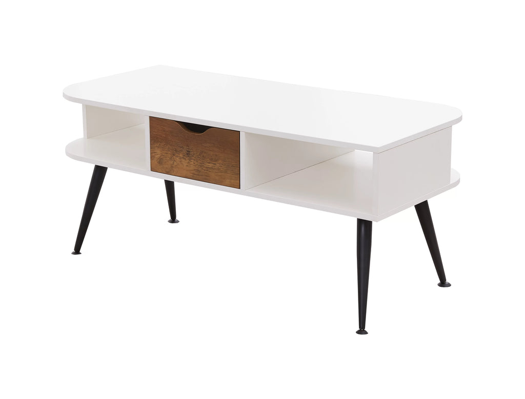 White Coffee Table with Storage Y698