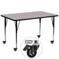 30''w x 72''l Grey Thermal Laminate Activity Table C2094