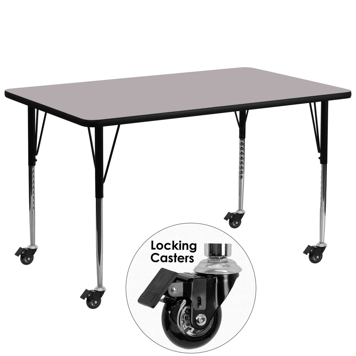 30''w x 72''l Grey Thermal Laminate Activity Table C2094