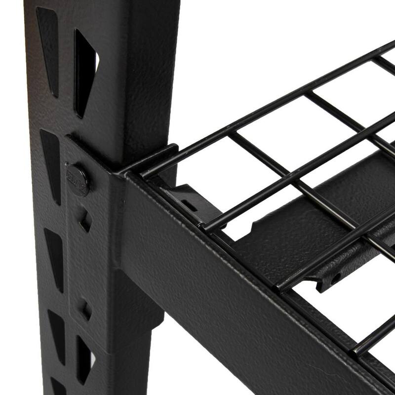 Black 4-Tier Steel Storage Shelving Unit P157969