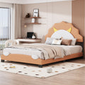 Brown Upholstered Leather Platform Bed N965841