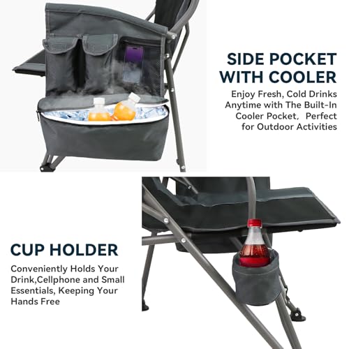 Oversized Steel Blue Folding Camping Chair F775
