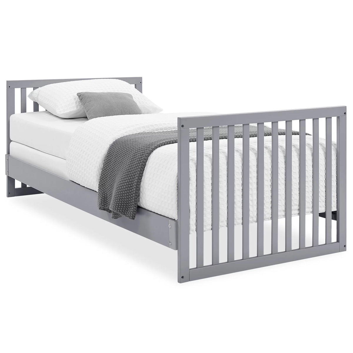 Grey Convertible Mini Baby Crib with Mattress B37622