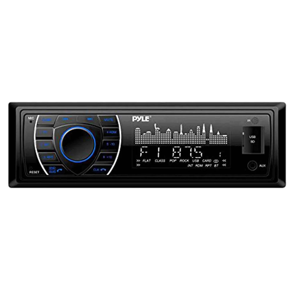 Black Marine Receiver Stereo with 6.5 Water-Resistant Loudspeaker 2-Pairs, Marine Antenna & 50' 16G Speaker Wire J558