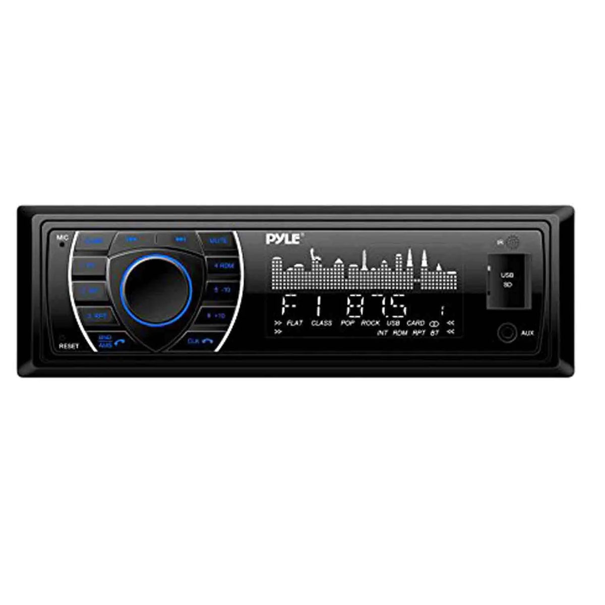 Black Marine Receiver Stereo with 6.5 Water-Resistant Loudspeaker 2-Pairs, Marine Antenna & 50' 16G Speaker Wire J558