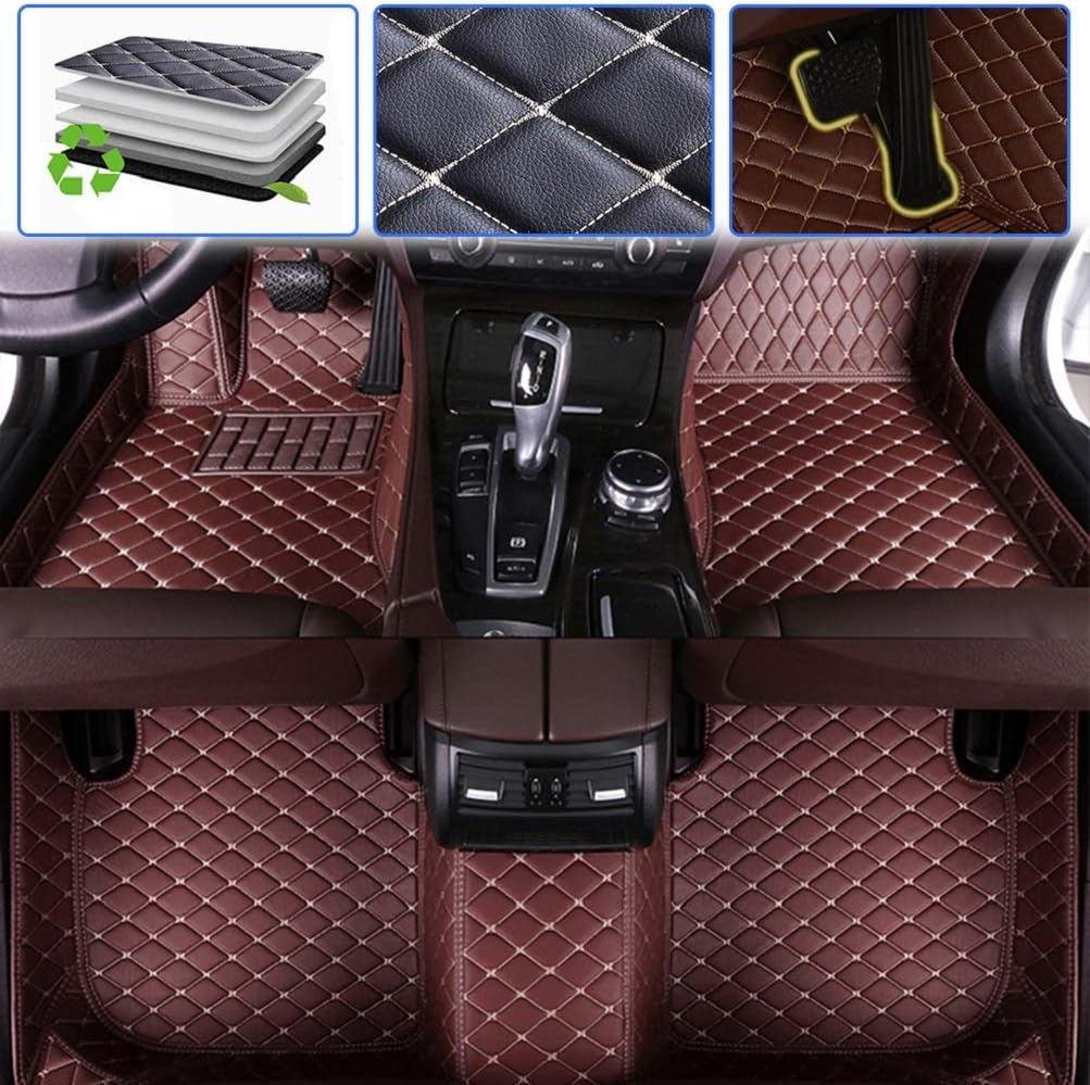 Custom Car Floor Mats Leather Waterproof Anti-Skid Full Coverage Set Black H1827