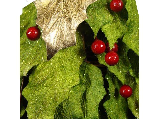 Artificial Red Holly Berry Leaf Christmas Cone Tree Z723863
