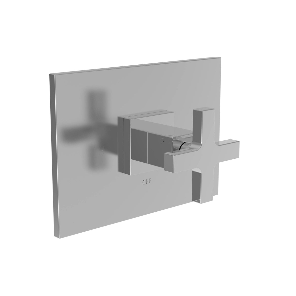 Weathered Brass Shower Trim Plate with Cross Handle B333