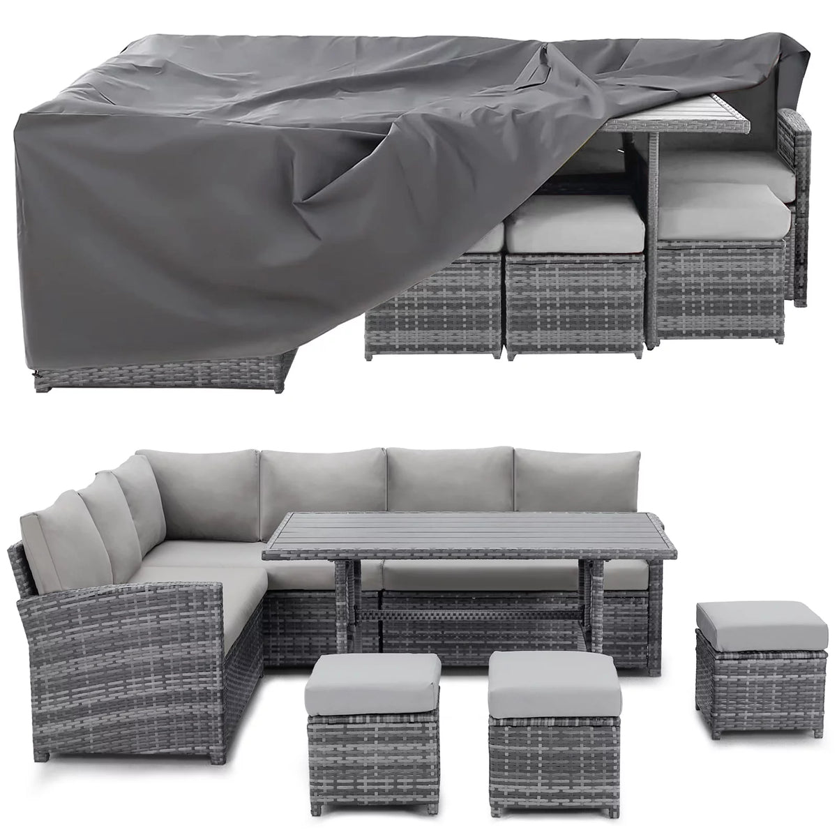 7 Piece Rattan Wicker Patio Conversation Set U36263