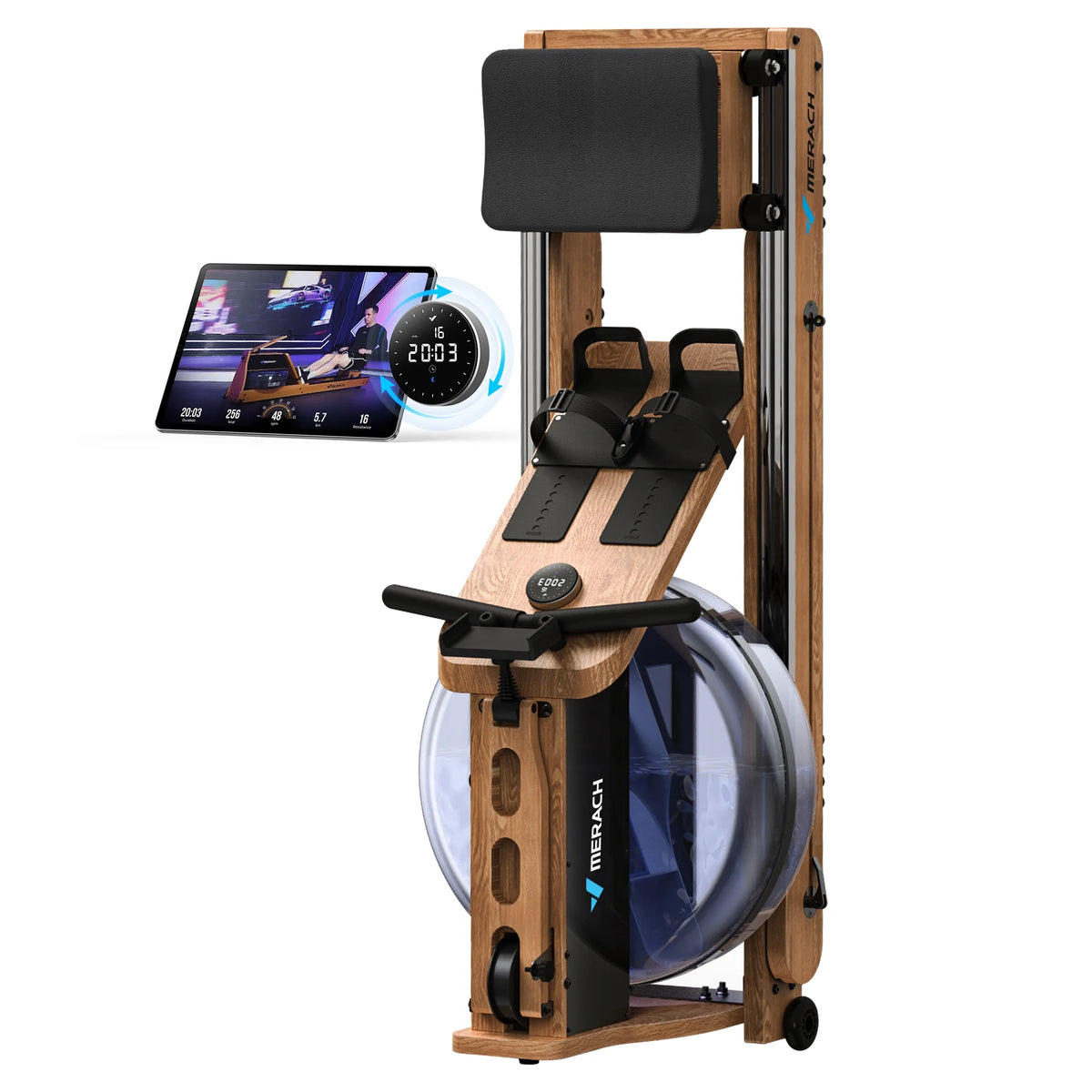 Foldable Solid Wood Rowing Machine X1437