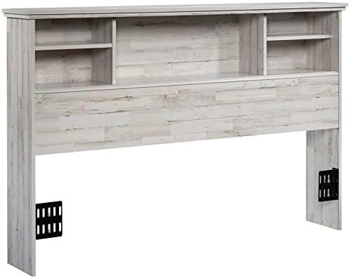 Wooden Full-Queen Bookcase Headboard in Glacier White M80119