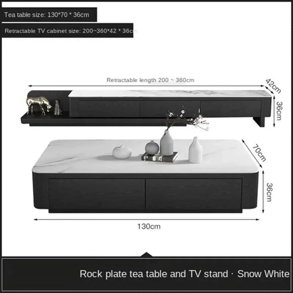 Italian Slate Coffee Table TV Cabinet Retractable O646