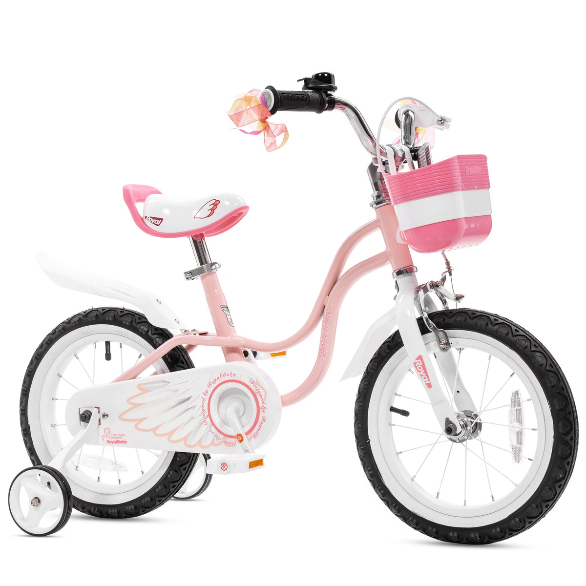 Red 14 Girl's Bicycle with Training Wheels and Basket T6856