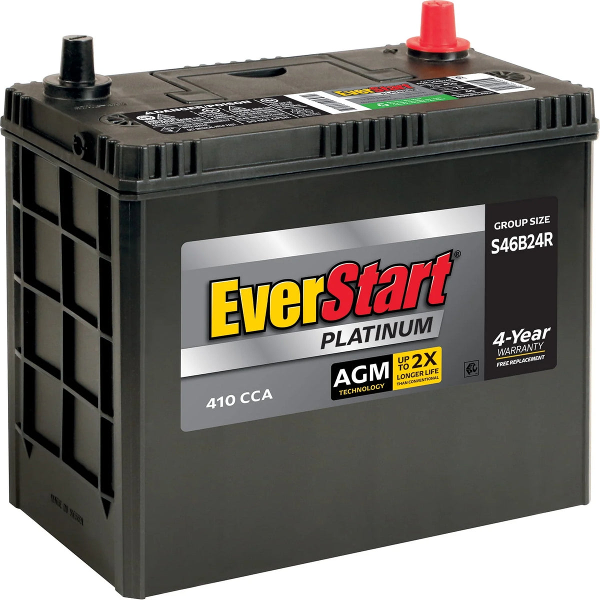 AGM Automotive Battery Group Size S46B24R 12 Volt 410 CCA X975626