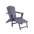 Gray Outdoor Plastic Adirondack Chair with Footrest P75030