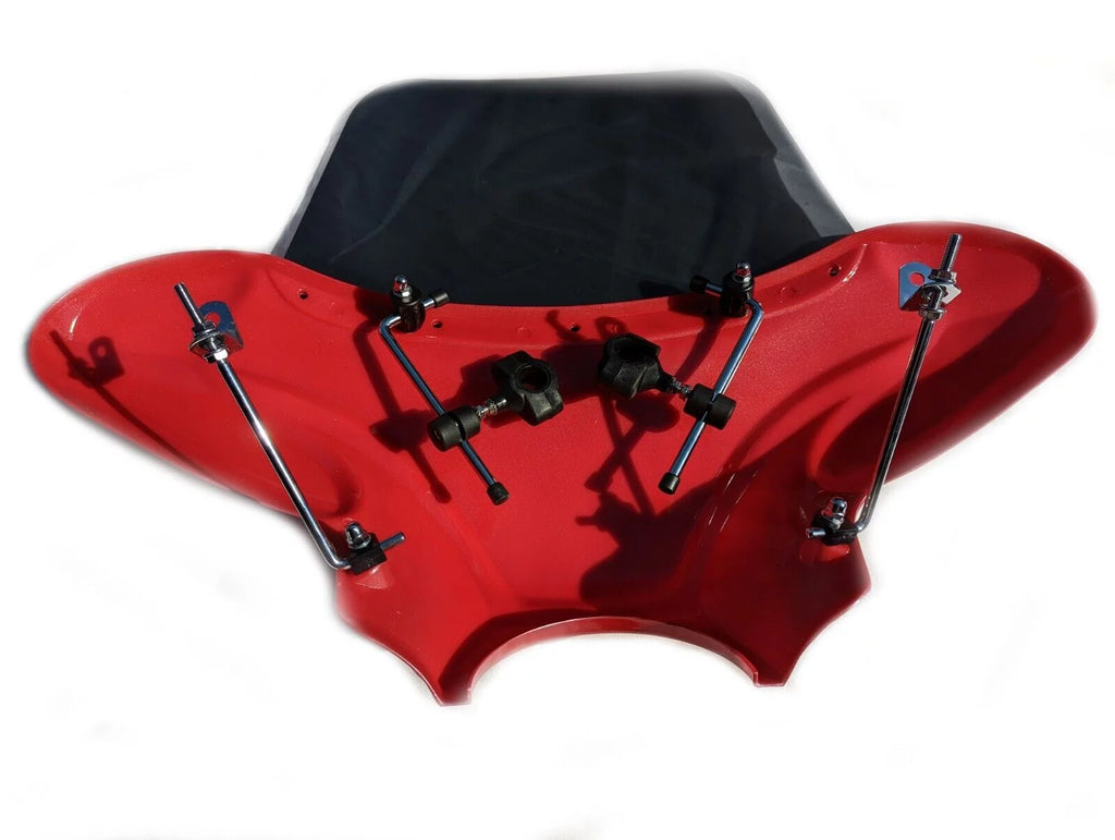 34" Red Cruiser Front Batwing Fairing with Tinted Windshield E595