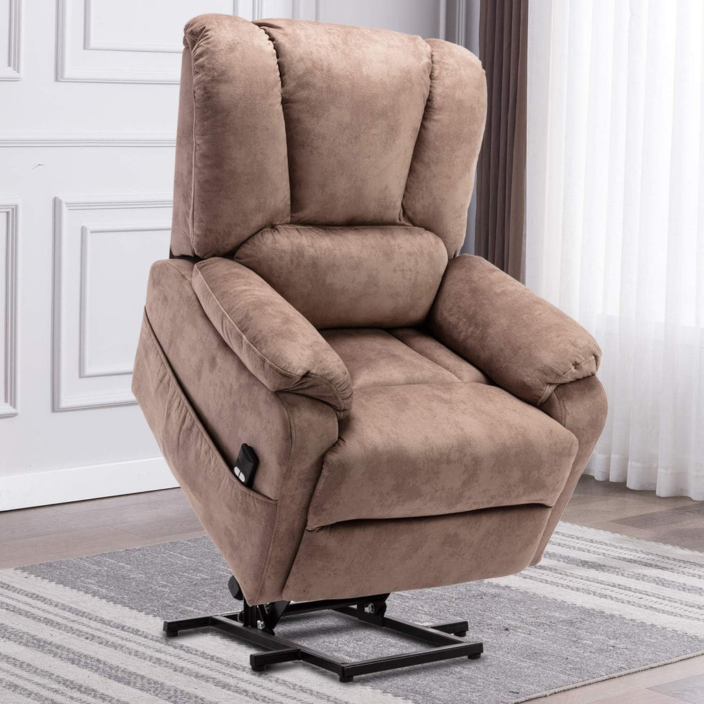 Light Brown Power Lift Recliner with Remote Control F237620