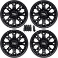 12x7 Black ATV Wheels Set of 4 L603583