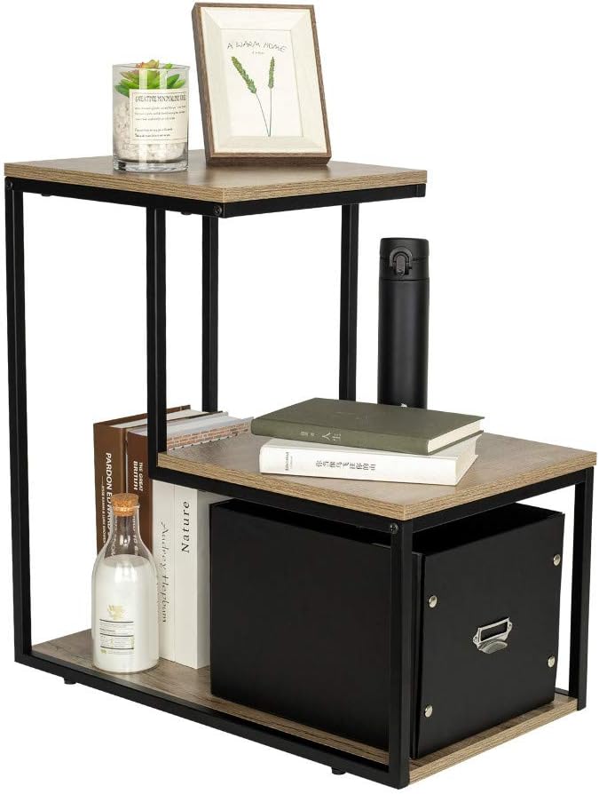 Black Lifting Top Nightstand with 2 Drawer Storage E52206