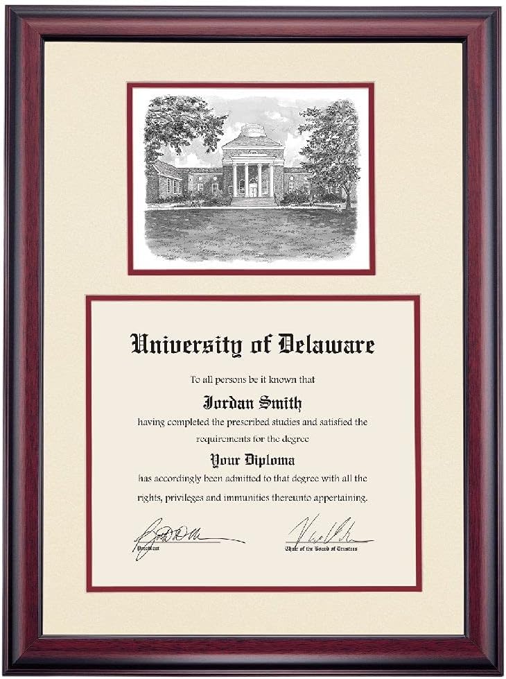 12 x 16 Diploma Frame with Navy Yellow Mat X460550