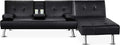 Black Faux Leather Sectional Sofa with Chaise Lounge N166303