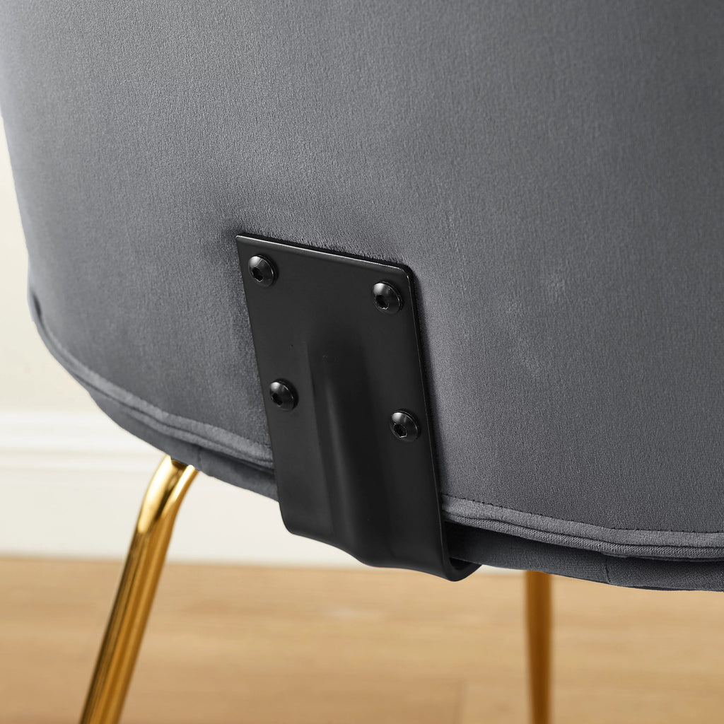 Gray Velvet Tufted Upholstered Dining Chairs P580282