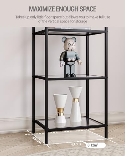 6 Tier Tempered Glass Steel Frame Bookcase D3299