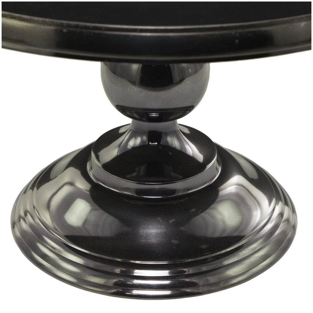 31" x 19" Black Aluminum Coffee Table with Pedestal Base Y266201