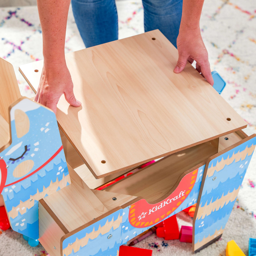 Wooden Table with 50 Blocks G984