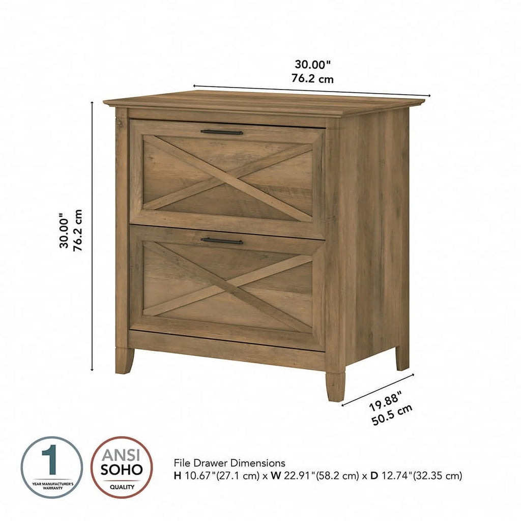 2 Drawer Contemporary Wood Lateral File Cabinet in Pine C474623