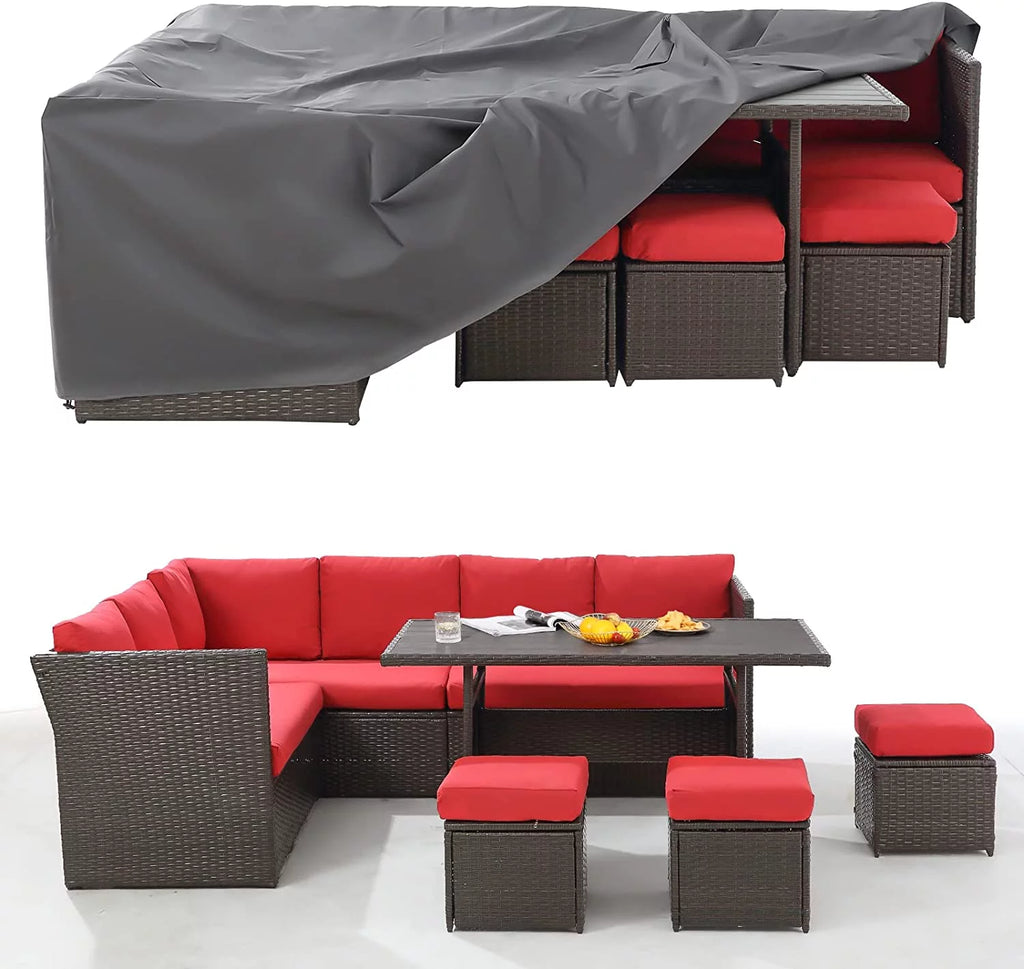 7 Piece Rattan Wicker Patio Conversation Set U36263